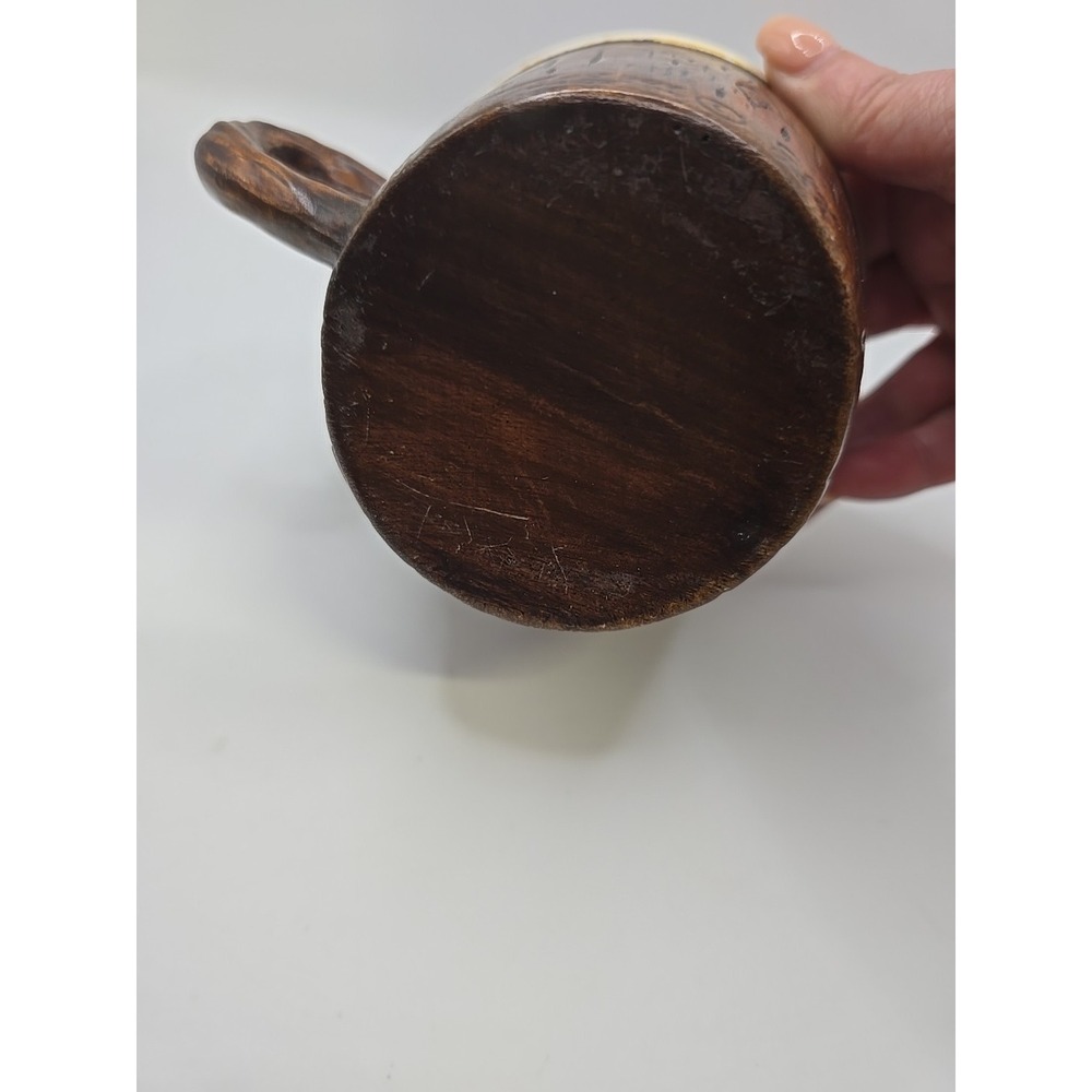 Vintag Treasure Craft Coffee Ceramic Mug With Wood Bark Design And Pear Fruit - Picture 4 of 7